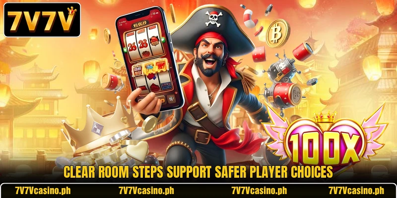 Clear room steps support safer player choices Clear room steps support safer player choices