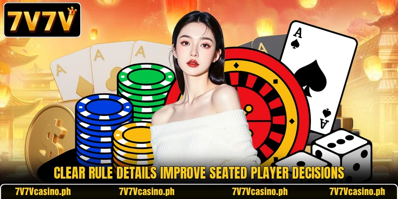 Clear rule details improve seated player decisions Clear rule details improve seated player decisions