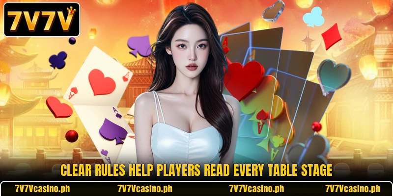 Clear rules help players read every table stage Clear rules help players read every table stage