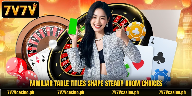 Familiar table titles shape steady room choices Familiar table titles shape steady room choices