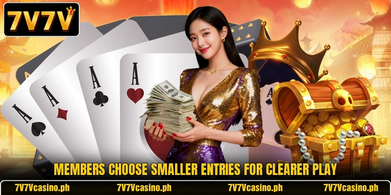 Members choose smaller entries for clearer play Members choose smaller entries for clearer play