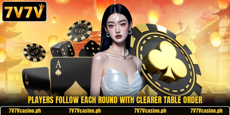 Players follow each round with clearer table order Players follow each round with clearer table order