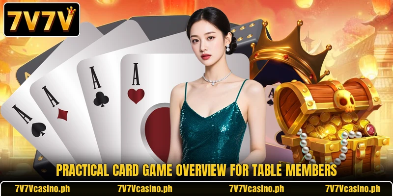 Practical card game overview for table members Practical card game overview for table members